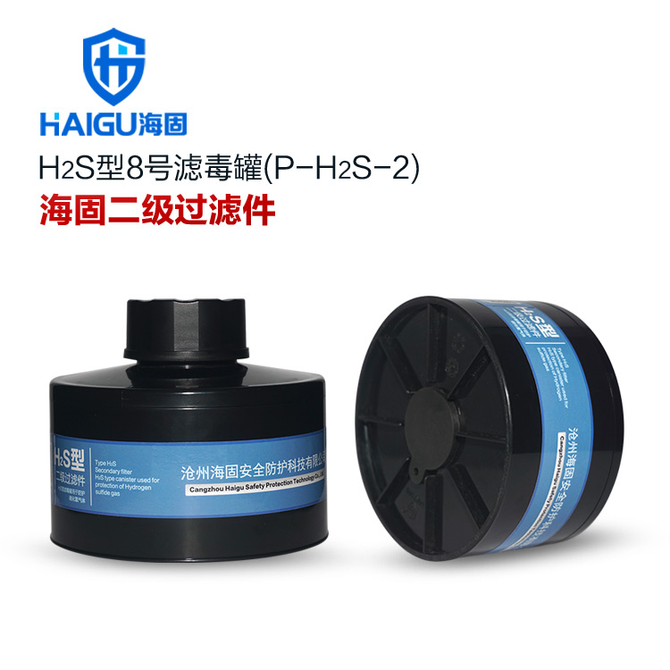 HG-ABS/P-H2S-2级滤毒罐 硫化氢气体防护 8号滤毒罐